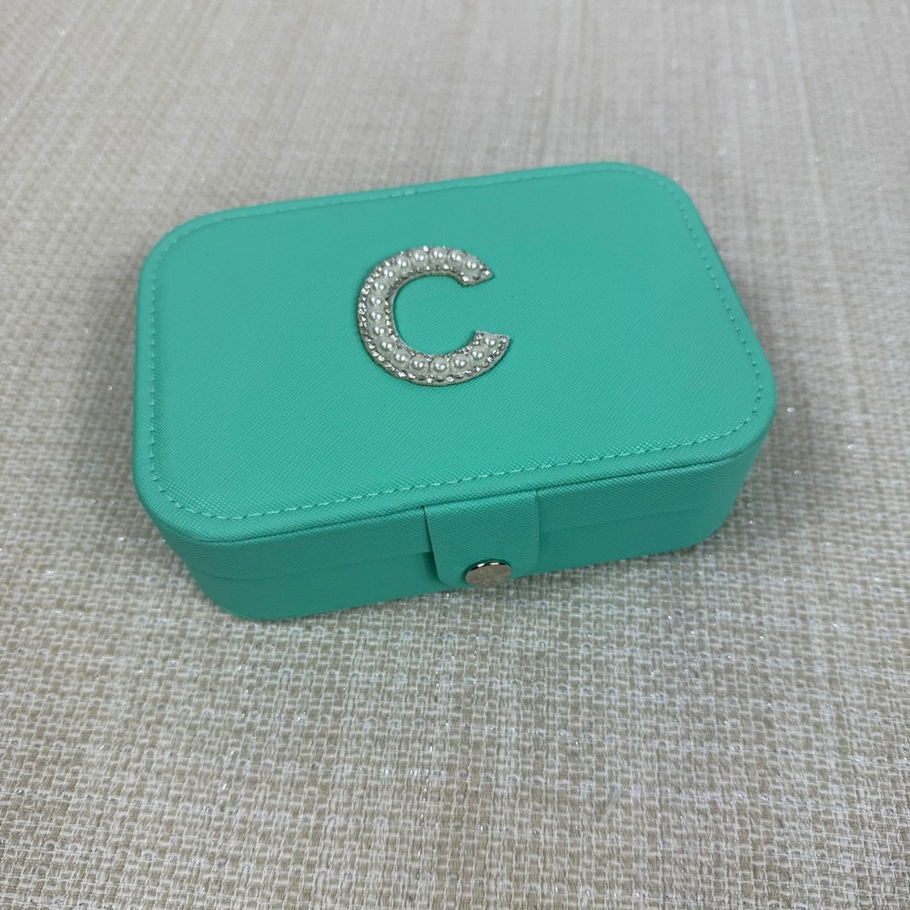 Jewelry Box Travel Organizer with Mirror &‎ Initial C Monogram